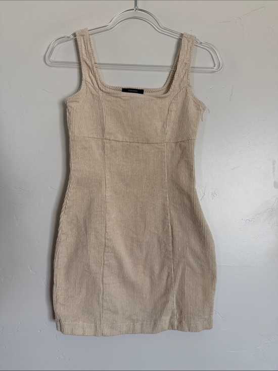 Forever 21 Dresses & Skirts - Forever 21 Cream Corduroy Square Neck Mini Dress